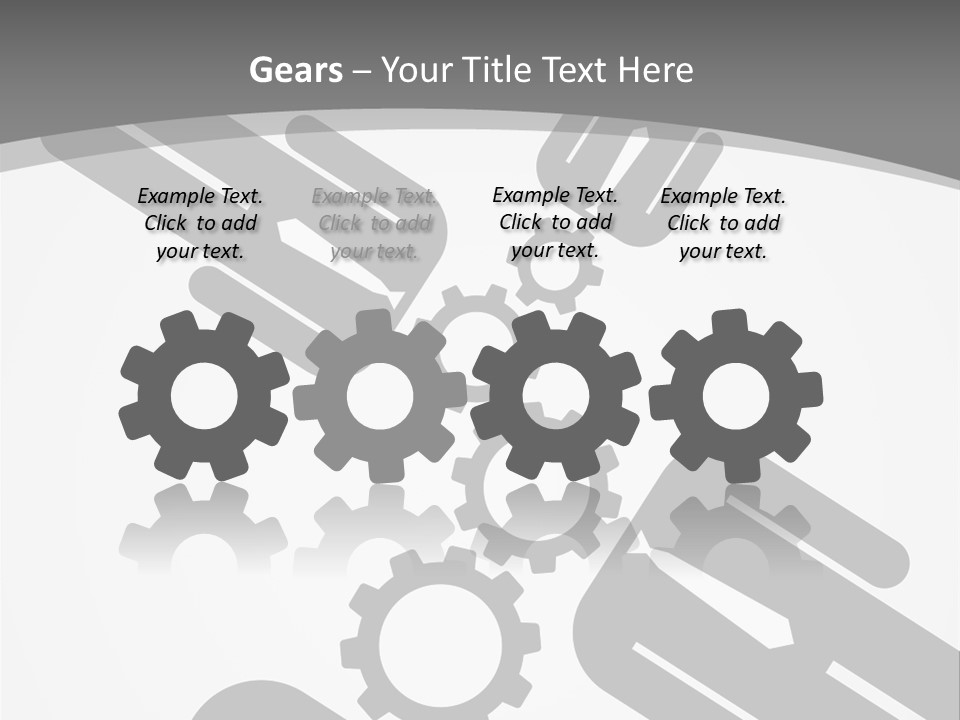A Black And White Powerpoint Presentation With Gears PowerPoint Template