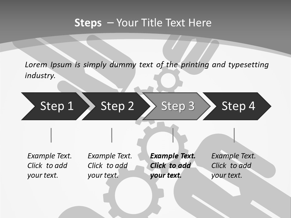 A Black And White Powerpoint Presentation With Gears PowerPoint Template