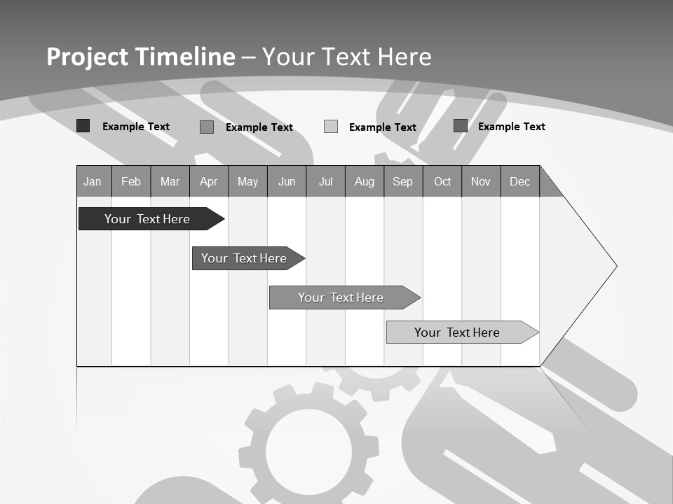 A Black And White Powerpoint Presentation With Gears PowerPoint Template
