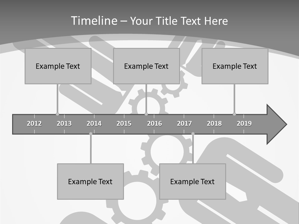 A Black And White Powerpoint Presentation With Gears PowerPoint Template