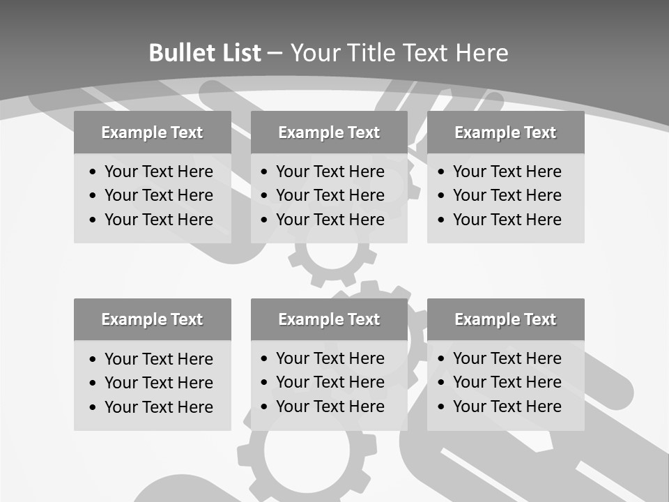 A Black And White Powerpoint Presentation With Gears PowerPoint Template