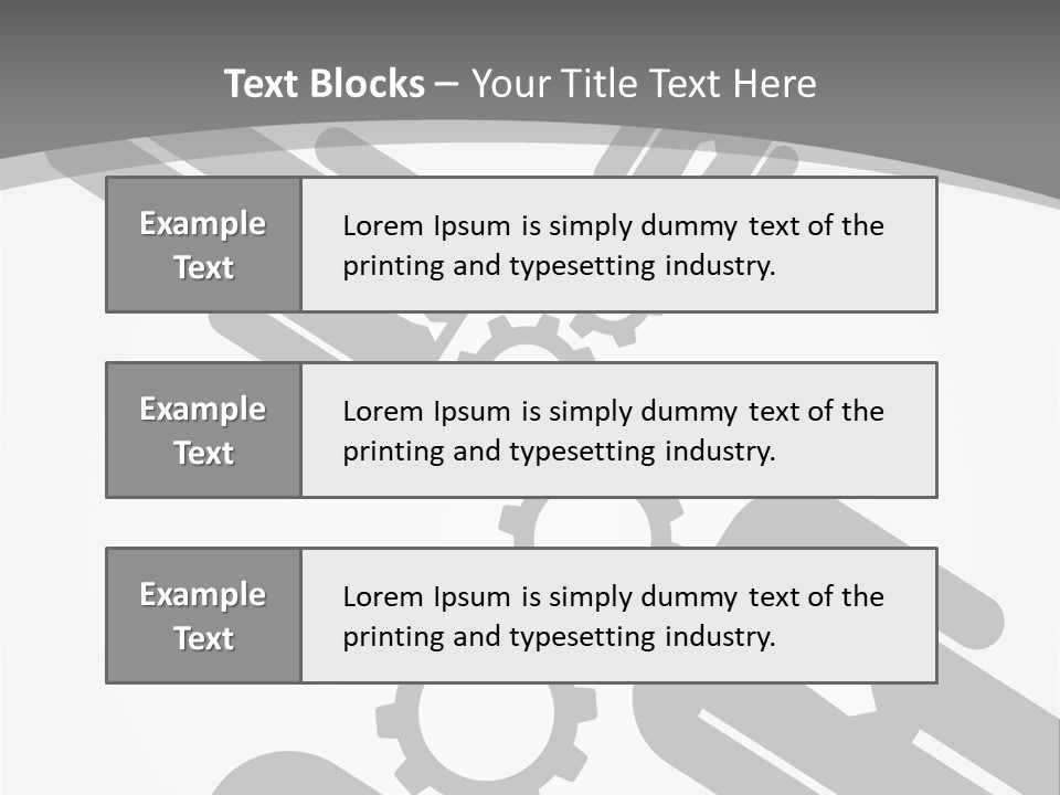 A Black And White Powerpoint Presentation With Gears PowerPoint Template