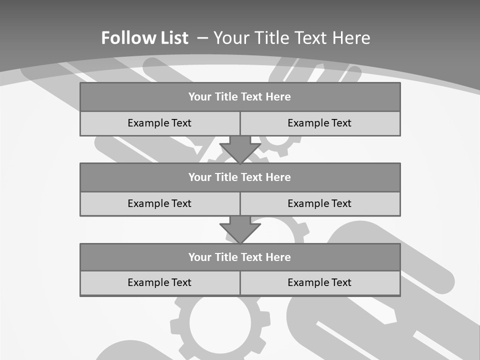 A Black And White Powerpoint Presentation With Gears PowerPoint Template