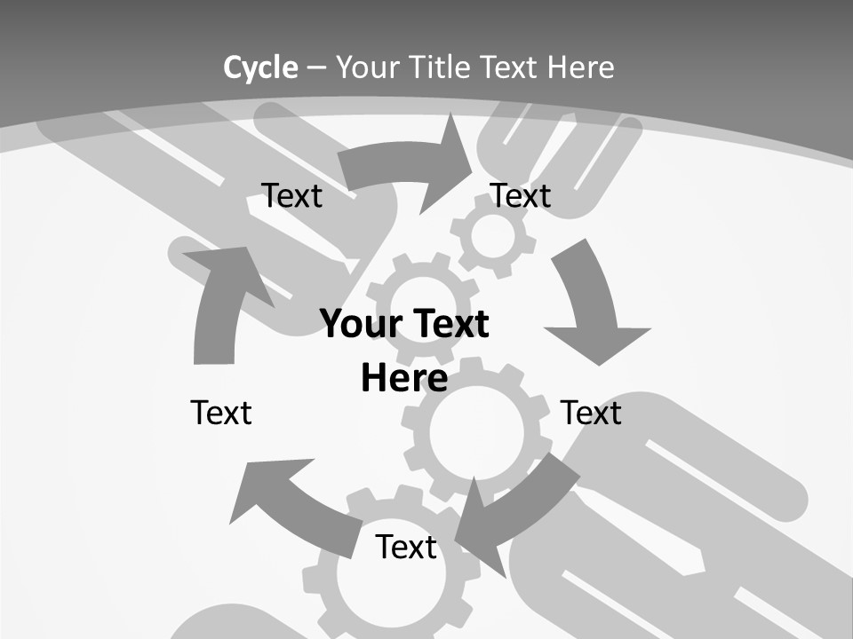 A Black And White Powerpoint Presentation With Gears PowerPoint Template
