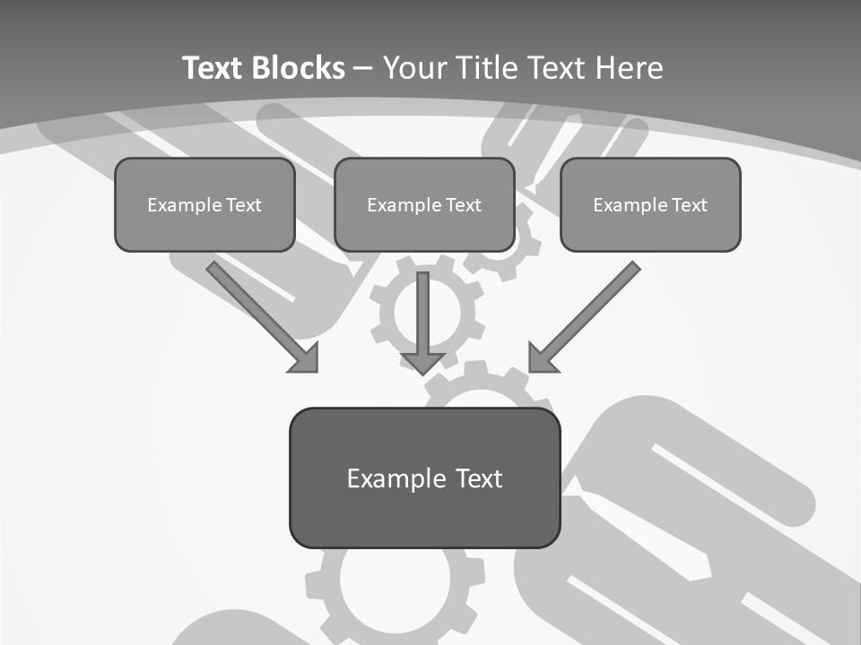 A Black And White Powerpoint Presentation With Gears PowerPoint Template
