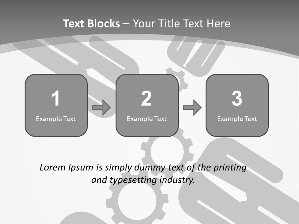 A Black And White Powerpoint Presentation With Gears PowerPoint Template