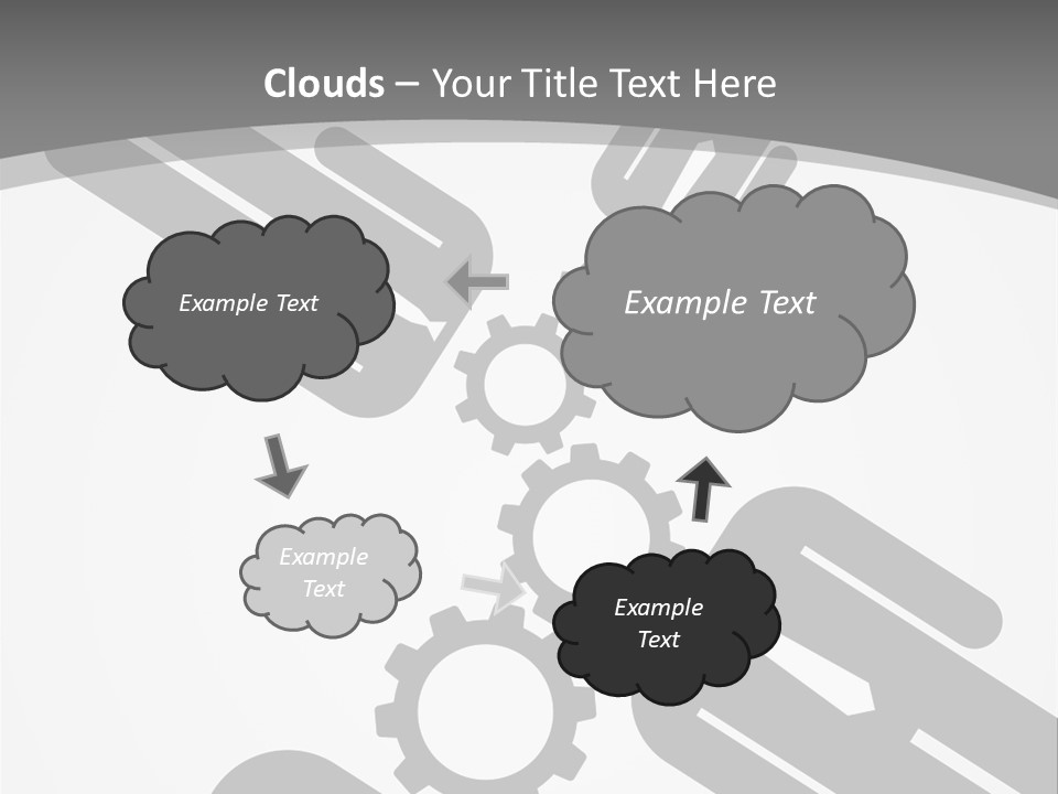 A Black And White Powerpoint Presentation With Gears PowerPoint Template