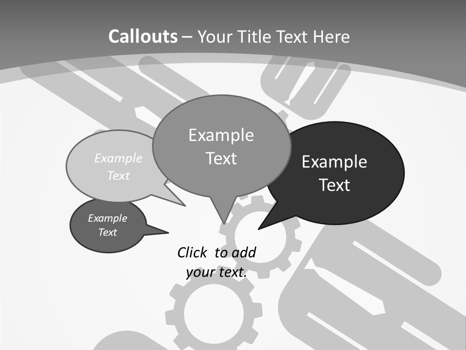 A Black And White Powerpoint Presentation With Gears PowerPoint Template