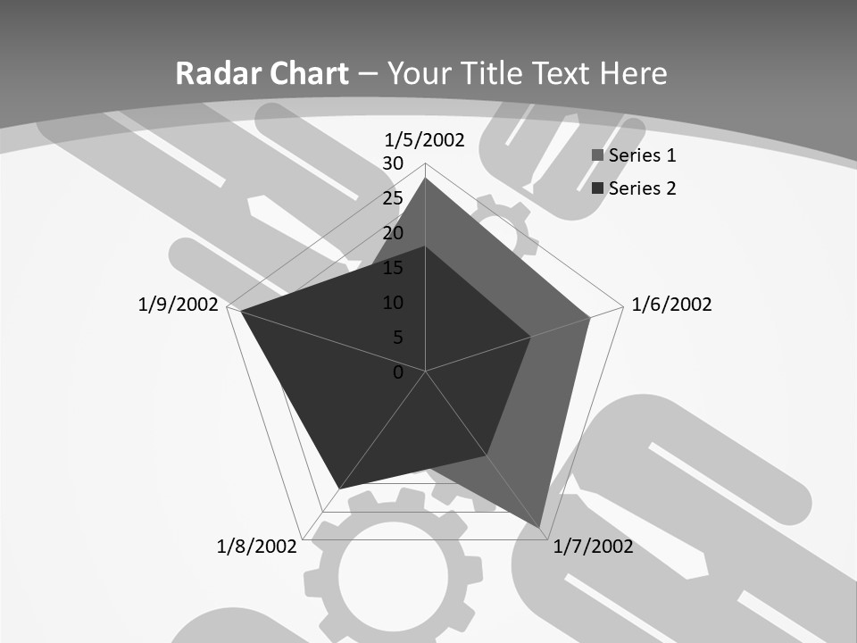 A Black And White Powerpoint Presentation With Gears PowerPoint Template