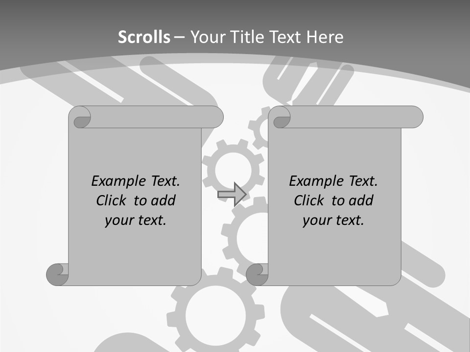A Black And White Powerpoint Presentation With Gears PowerPoint Template