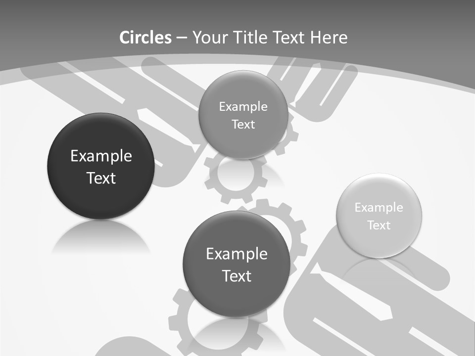 A Black And White Powerpoint Presentation With Gears PowerPoint Template