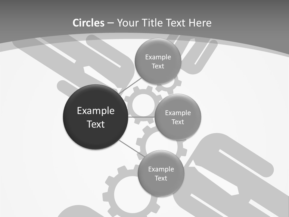 A Black And White Powerpoint Presentation With Gears PowerPoint Template