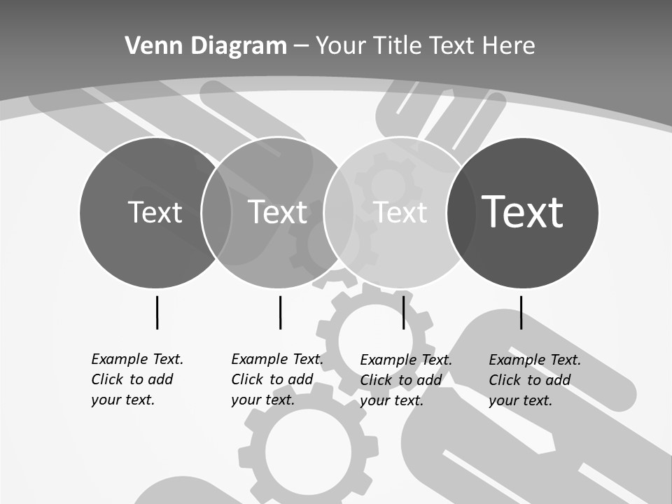 A Black And White Powerpoint Presentation With Gears PowerPoint Template
