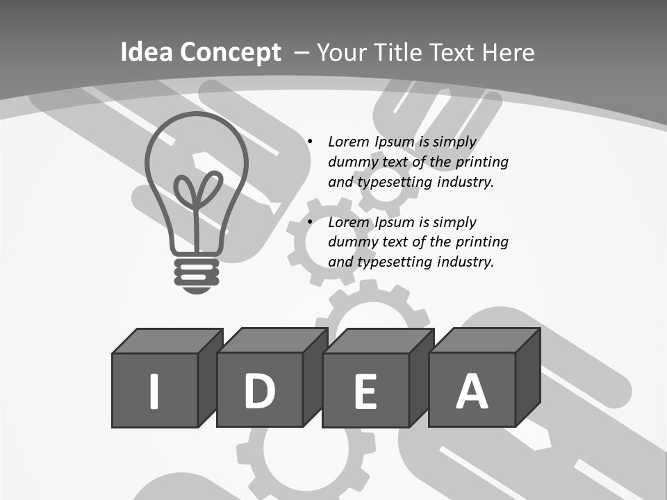 A Black And White Powerpoint Presentation With Gears PowerPoint Template