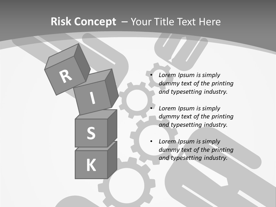 A Black And White Powerpoint Presentation With Gears PowerPoint Template