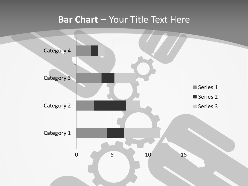 A Black And White Powerpoint Presentation With Gears PowerPoint Template