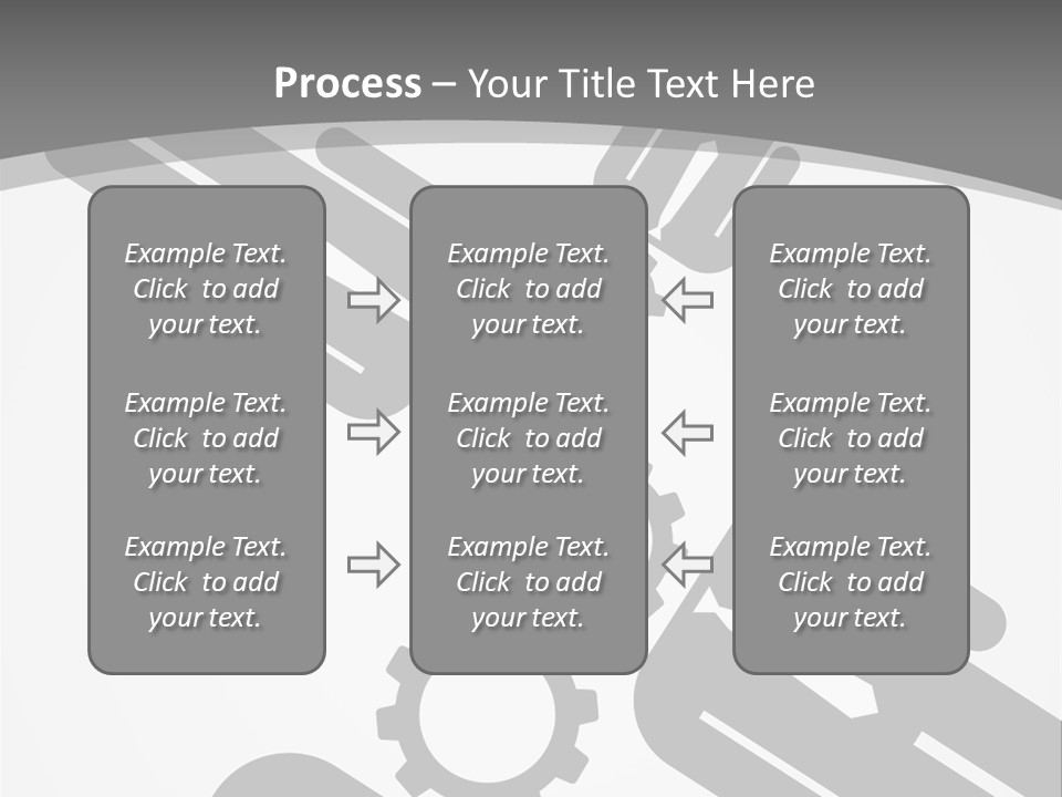 A Black And White Powerpoint Presentation With Gears PowerPoint Template