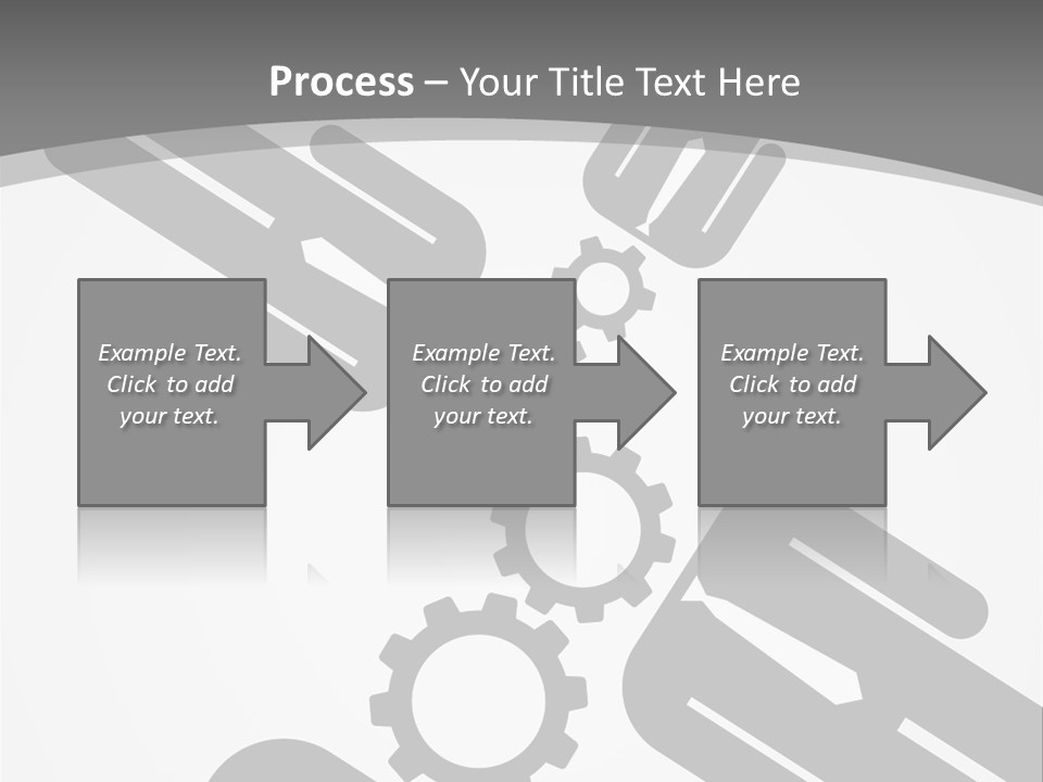 A Black And White Powerpoint Presentation With Gears PowerPoint Template