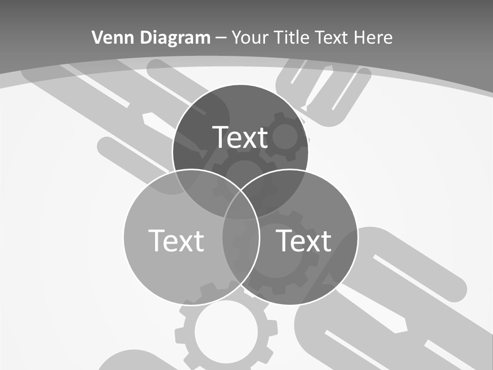 A Black And White Powerpoint Presentation With Gears PowerPoint Template
