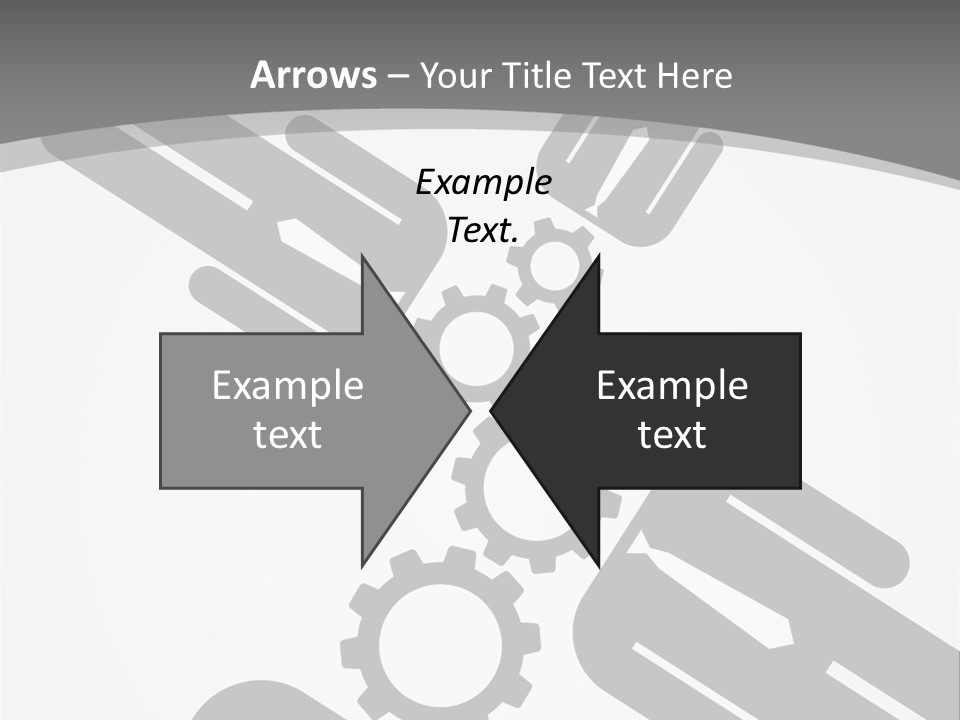 A Black And White Powerpoint Presentation With Gears PowerPoint Template
