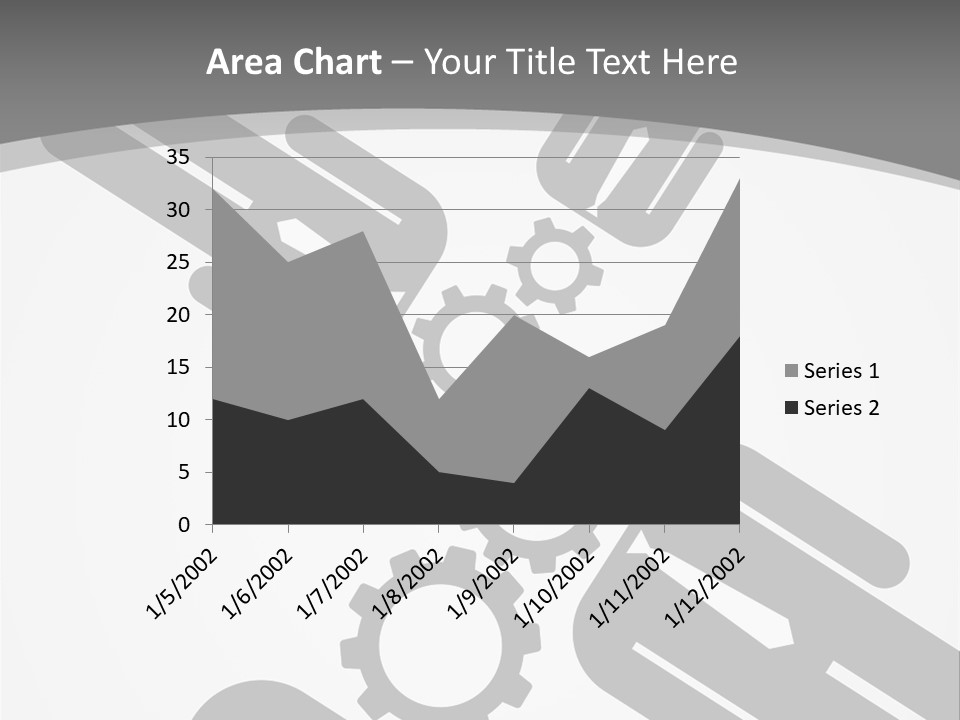 A Black And White Powerpoint Presentation With Gears PowerPoint Template