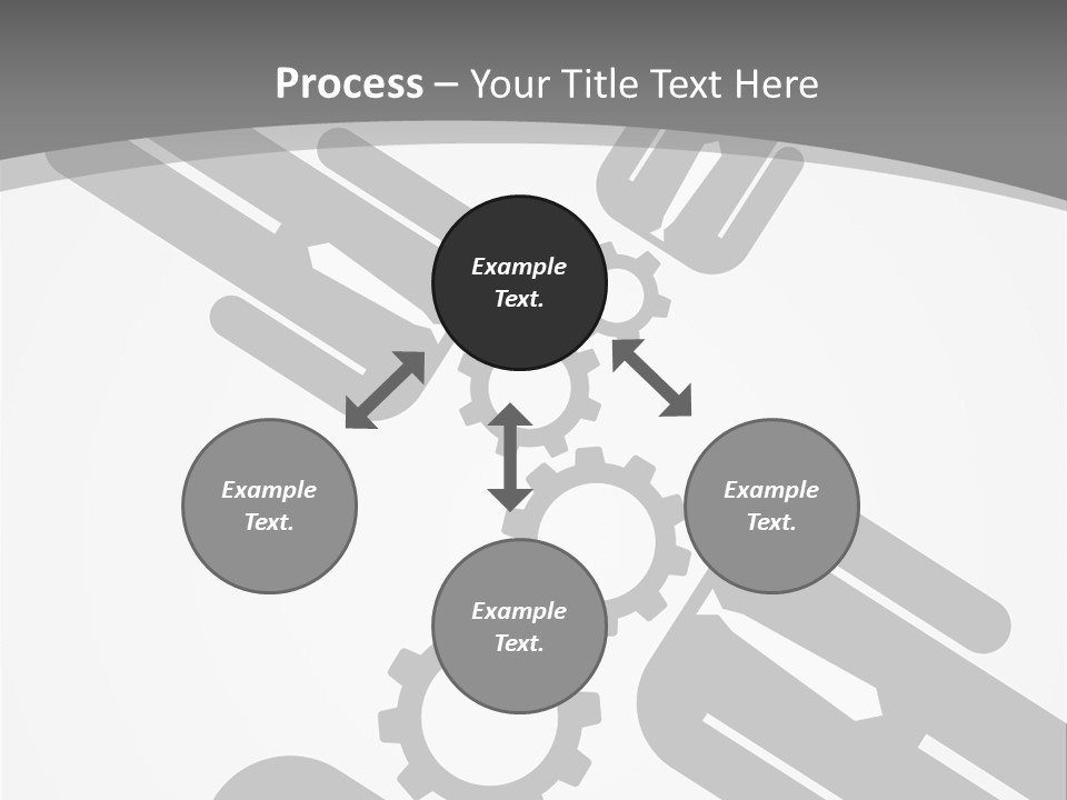 A Black And White Powerpoint Presentation With Gears PowerPoint Template