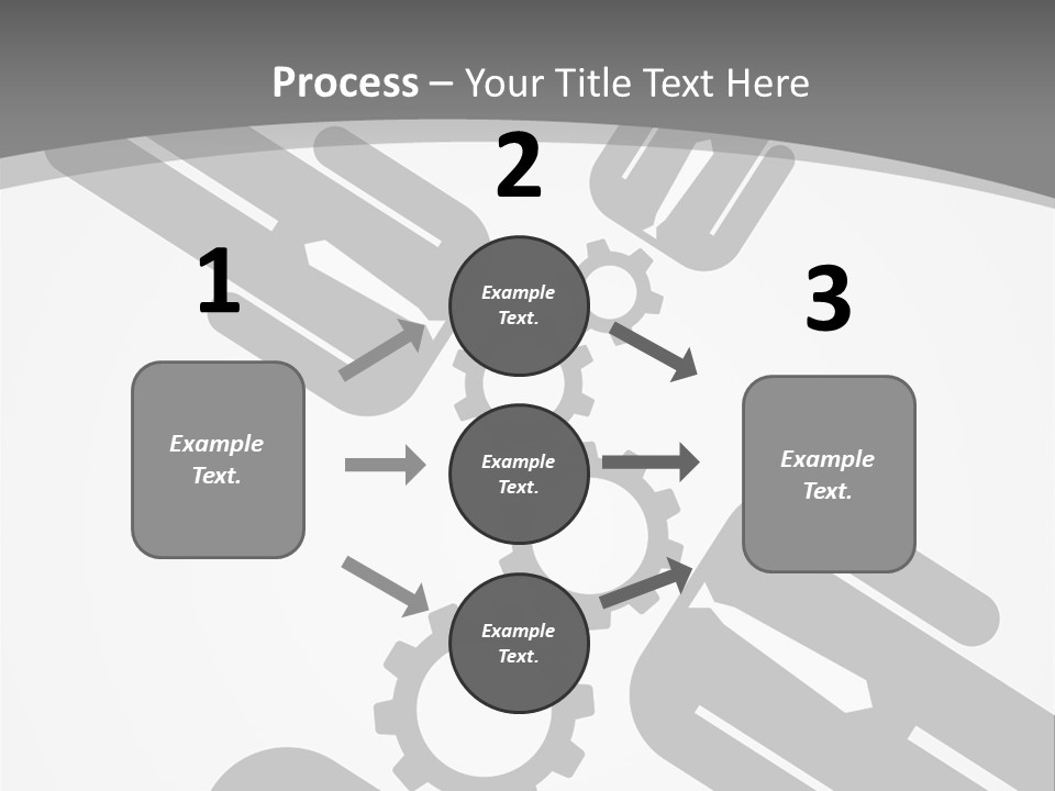 A Black And White Powerpoint Presentation With Gears PowerPoint Template