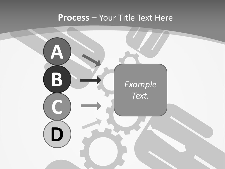 A Black And White Powerpoint Presentation With Gears PowerPoint Template