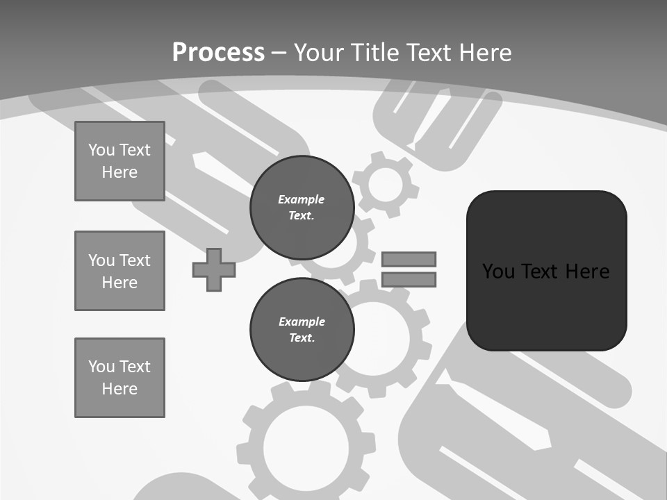 A Black And White Powerpoint Presentation With Gears PowerPoint Template