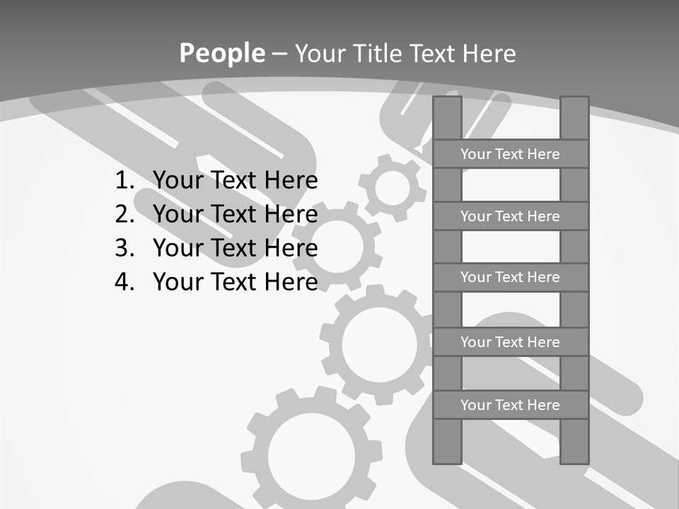 A Black And White Powerpoint Presentation With Gears PowerPoint Template