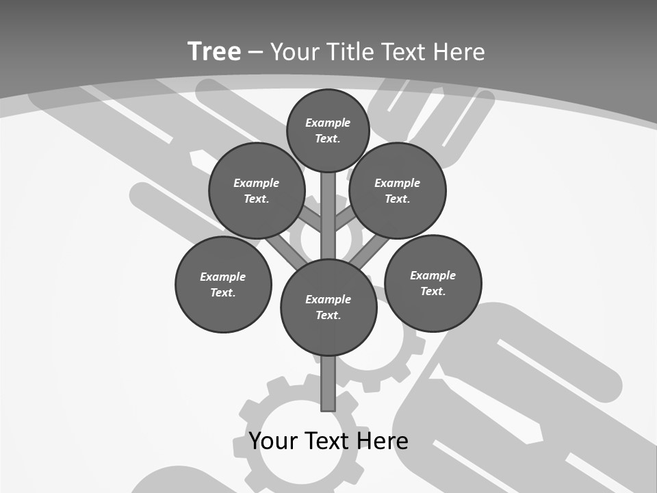 A Black And White Powerpoint Presentation With Gears PowerPoint Template