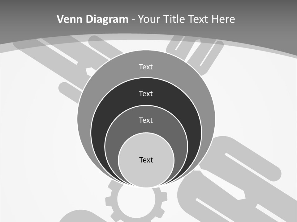 A Black And White Powerpoint Presentation With Gears PowerPoint Template