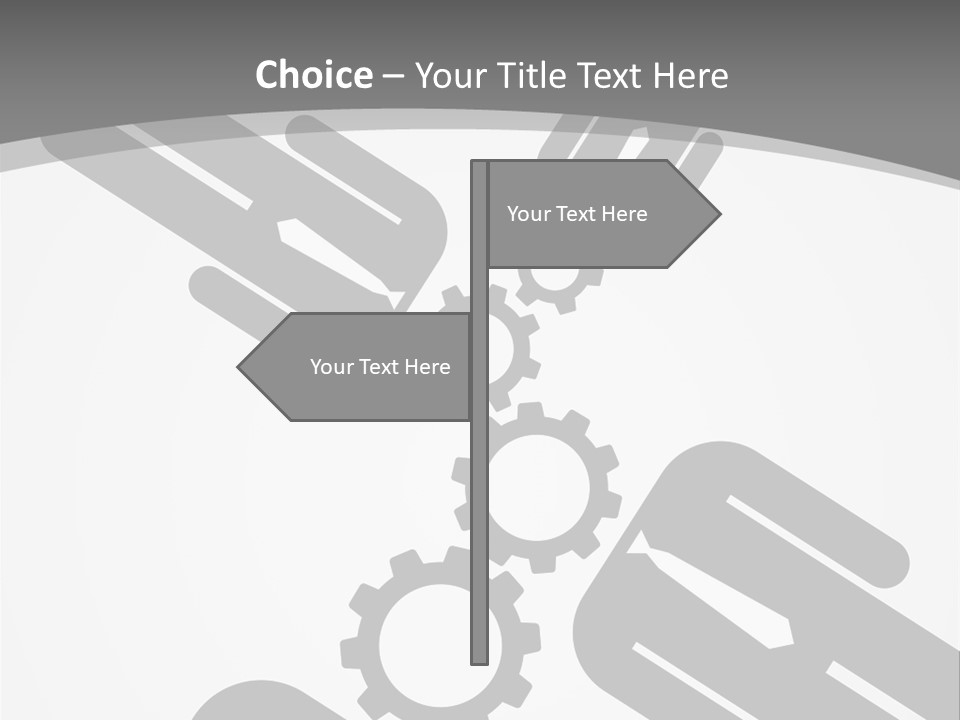 A Black And White Powerpoint Presentation With Gears PowerPoint Template
