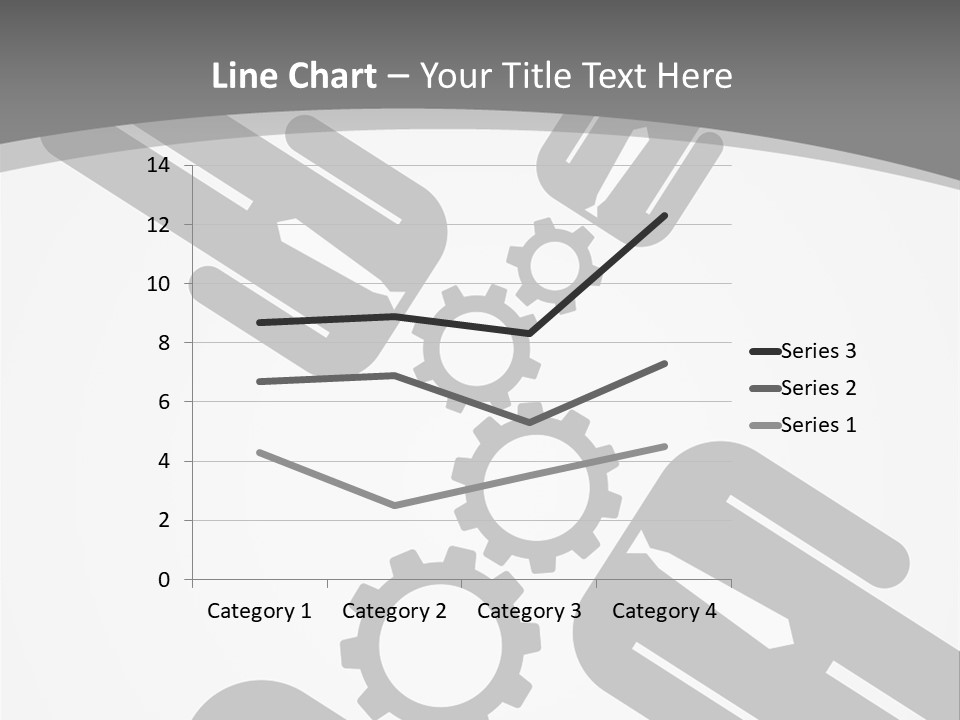 A Black And White Powerpoint Presentation With Gears PowerPoint Template