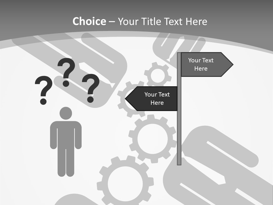 A Black And White Powerpoint Presentation With Gears PowerPoint Template