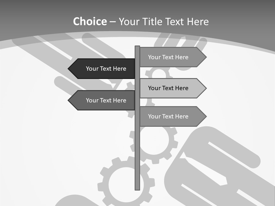 A Black And White Powerpoint Presentation With Gears PowerPoint Template