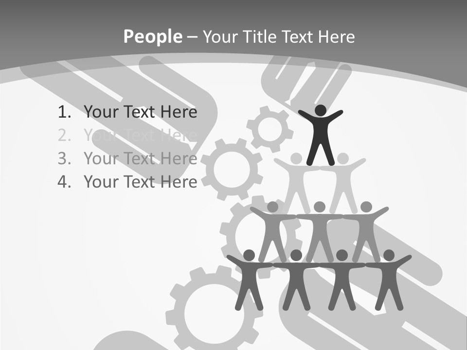 A Black And White Powerpoint Presentation With Gears PowerPoint Template
