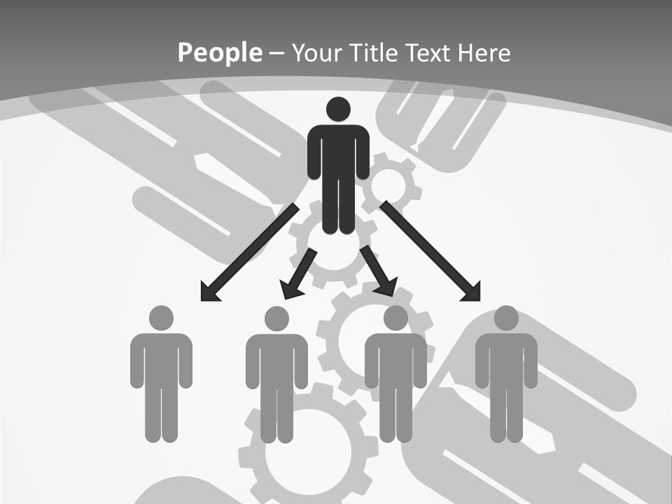 A Black And White Powerpoint Presentation With Gears PowerPoint Template