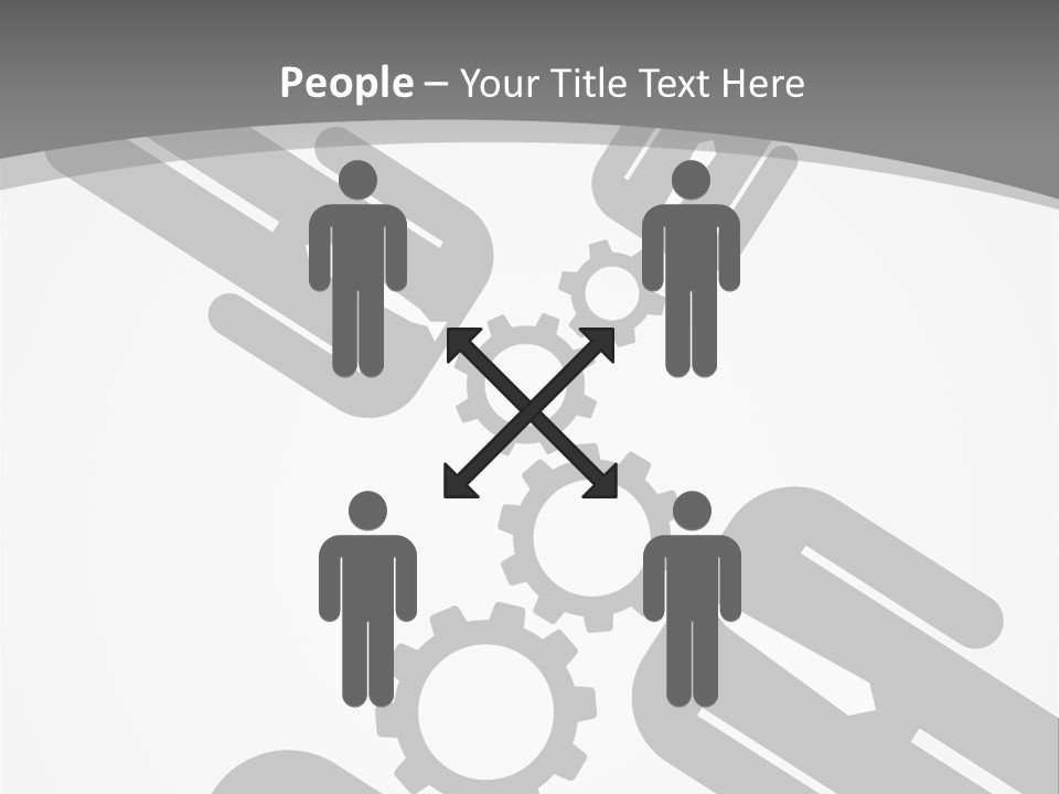 A Black And White Powerpoint Presentation With Gears PowerPoint Template