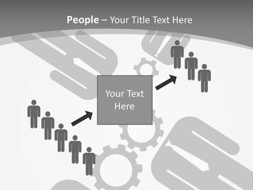 A Black And White Powerpoint Presentation With Gears PowerPoint Template