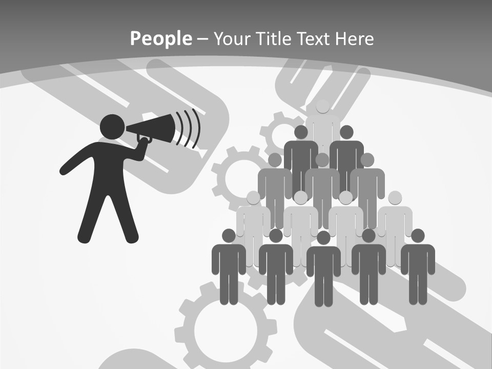 A Black And White Powerpoint Presentation With Gears PowerPoint Template