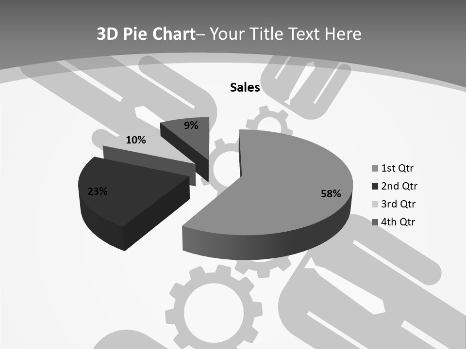 A Black And White Powerpoint Presentation With Gears PowerPoint Template