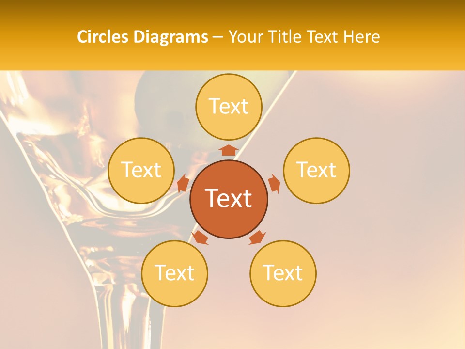 A Glass Of Wine With A Green Apple In It PowerPoint Template