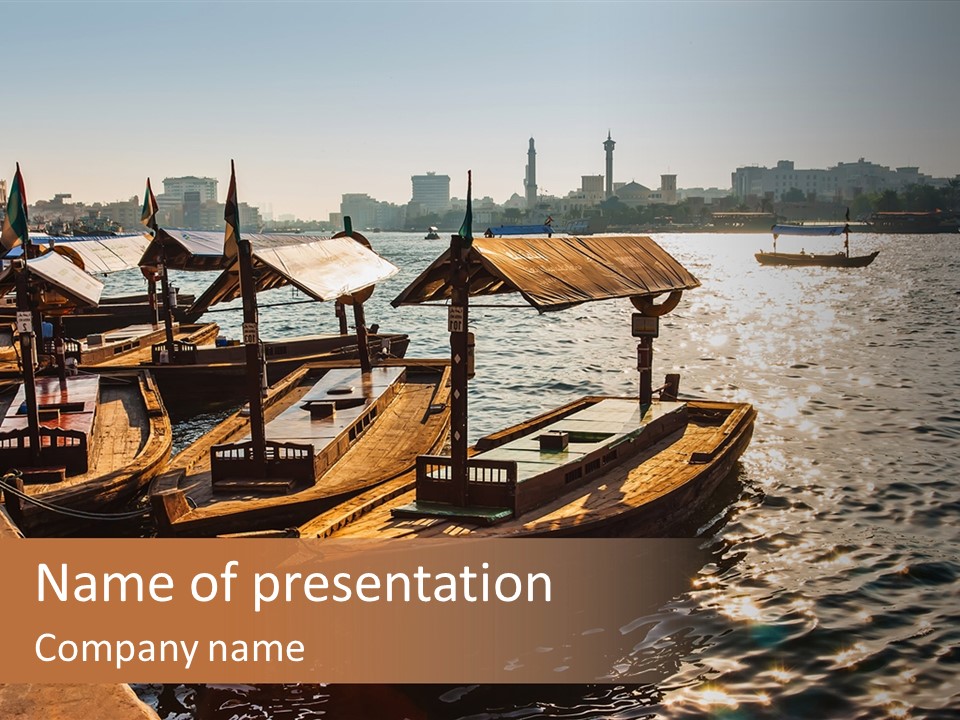 A Number Of Boats In A Body Of Water PowerPoint Template