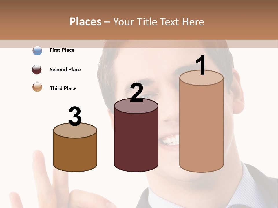 A Man In A Suit And Tie Making A Peace Sign PowerPoint Template