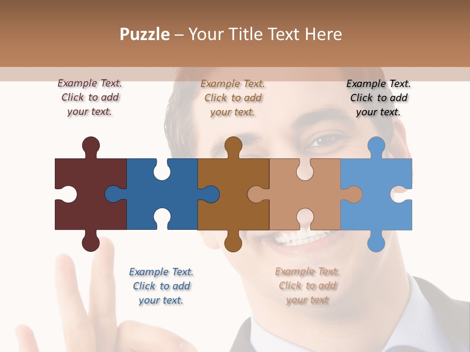 A Man In A Suit And Tie Making A Peace Sign PowerPoint Template