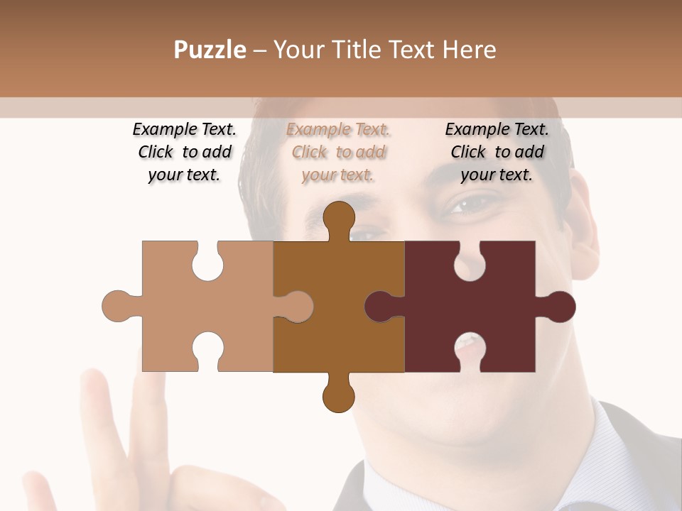 A Man In A Suit And Tie Making A Peace Sign PowerPoint Template