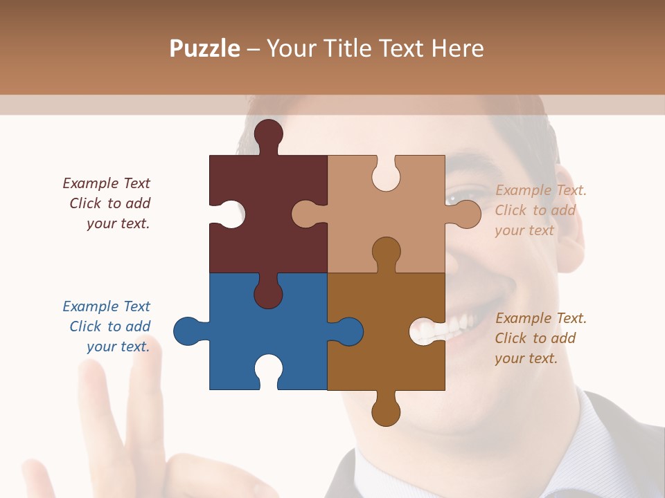 A Man In A Suit And Tie Making A Peace Sign PowerPoint Template