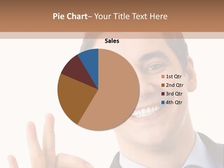 A Man In A Suit And Tie Making A Peace Sign PowerPoint Template