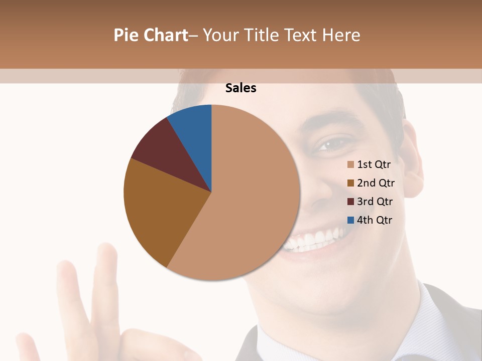A Man In A Suit And Tie Making A Peace Sign PowerPoint Template